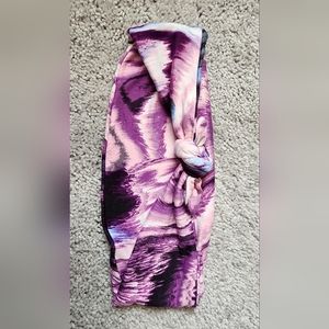 Purple Swirl Wide Tie Headband